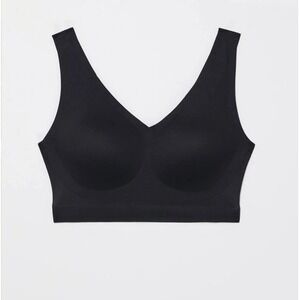 Soma Enbliss Bralette Black Wireless Seamless V-Neck Bra Large 570222599